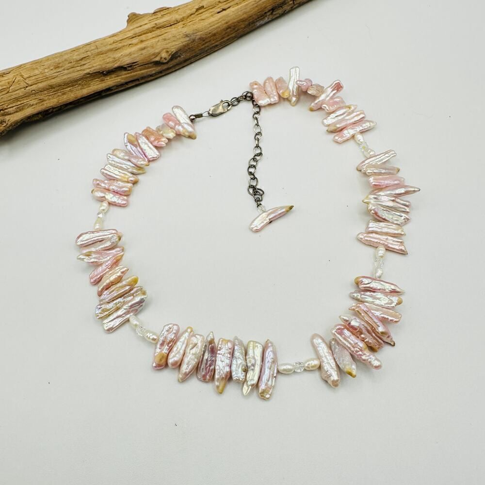 Vintage Freshwater Mix Pearl Sterling Silver Necklace